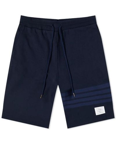 Thom Browne Tonal 4 Bar Sweat Shorts - Blue