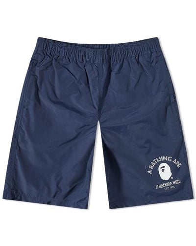 A Bathing Ape Nylon Beach Shorts - Blue