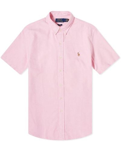 Polo Ralph Lauren Short Sleeve Oxford Button Down Shirt - Pink