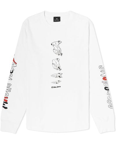 Paul Smith Long Sleeve Melted Frog T-Shirt - White