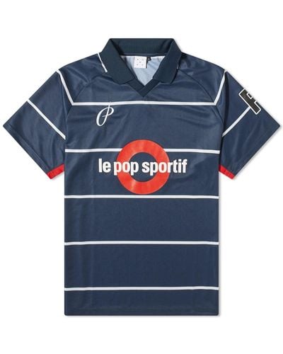 Pop Trading Co. Striped Sportif Shortsleeve T-Shirt - Blue