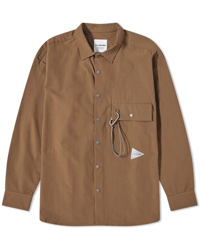 and wander Lightweight Cloth Shirt - Brown