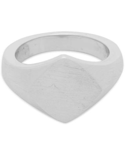 Serge Denimes Brushed Rhombus Ring - White