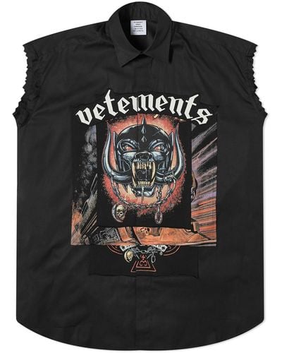 Vetements Motorhead Sleeveless Jersey Shirt - Black