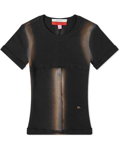 Eckhaus Latta Thermal Lapped Baby T-Shirt - Black