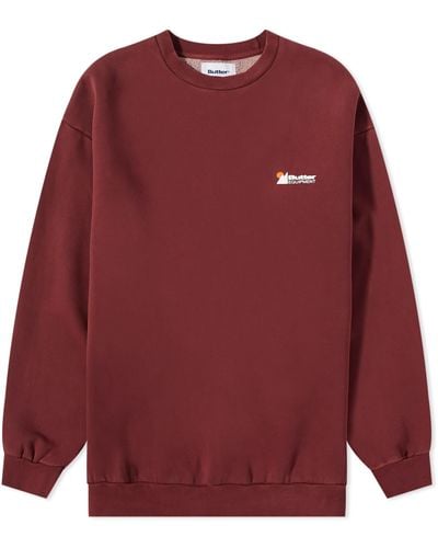 Butter Goods Pigment Dye Crew Sweat - Red