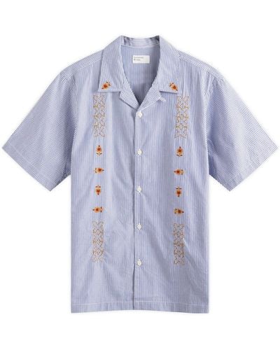 Universal Works Embroidered Road Shirt - Blue