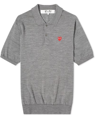 COMME DES GARÇONS PLAY Knit Polo Shirt - Grey