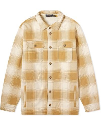 Polo Ralph Lauren Quilted Plaid Overshirt - Natural