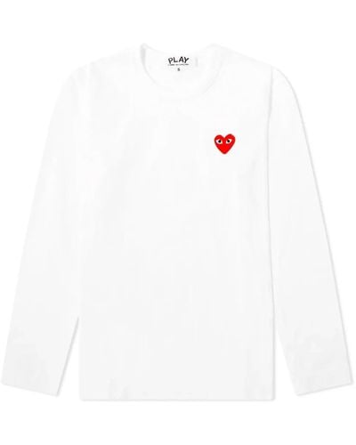 COMME DES GARÇONS PLAY Long Sleeve Basic Logo T-Shirt - White