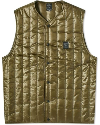 South2 West8 Quilted Nylon Ripstop Vest - Green
