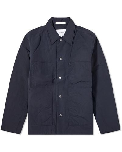 Norse Projects Pelle Waxed Nylon Insulated Jacket - Blue