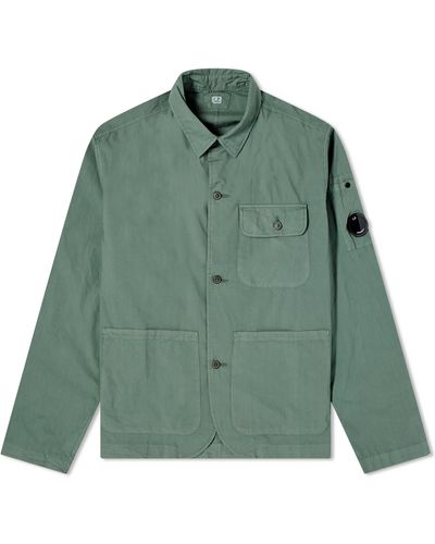 C.P. Company Popeline Workwear Shirt - Green