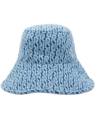 Rabanne Logo Denim Bucket Hat - Blue