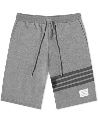 Thom Browne Tonal 4 Bar Sweat Shorts - Gray