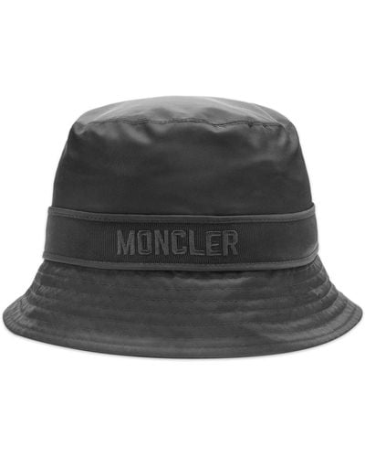 Moncler Logo Nylon Bucket Hat - Grey