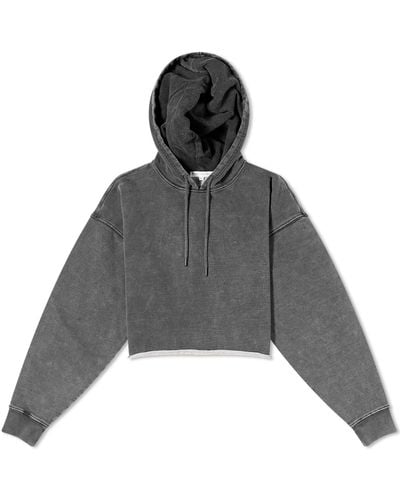 GOOD AMERICAN Jeanius Terry Crop Hoodie - Grey