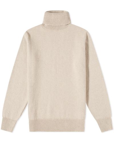 Universal Works Recycled Wool Roll Neck - Natural