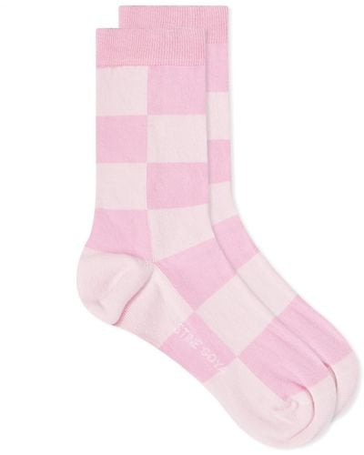 Stine Goya Iggy Checkerboard Socks - Pink