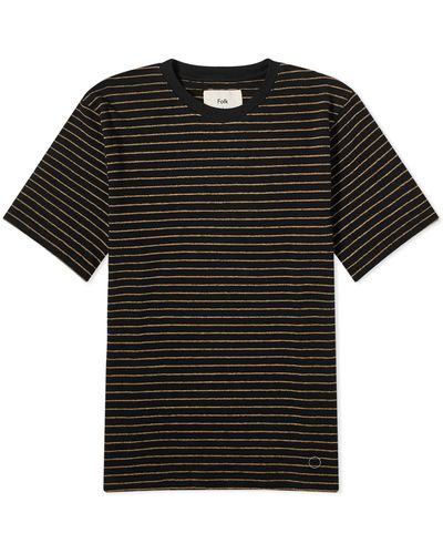 Folk Textured Stripe T-Shirt - Black