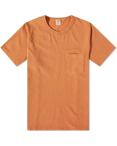 Velva Sheen Pigment Dyed Pocket T-shirt - Orange