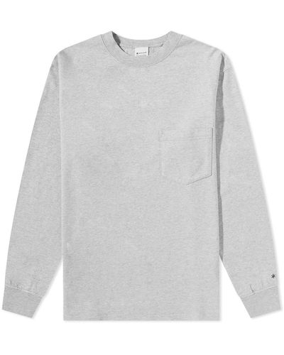 Snow Peak Long Sleeve Recycled Cotton Heavy T-Shirt - Grey