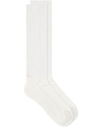 Rick Owens High Leg Sports Socks - White