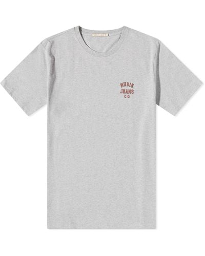 Nudie Jeans Nudie Roy Logo T-Shirt - Gray