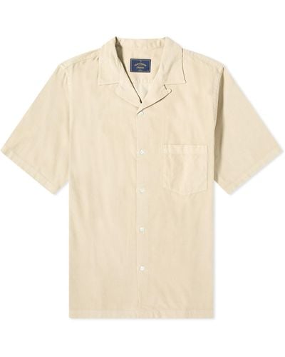 Portuguese Flannel Cord Camp Collar Vacation Shirt - Natural