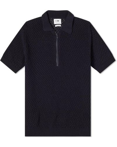 NN07 Ed Knit Polo Shirt - Blue