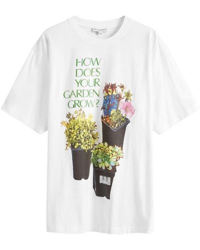 JW Anderson Flower Pot Print Oversized T-Shirt - White