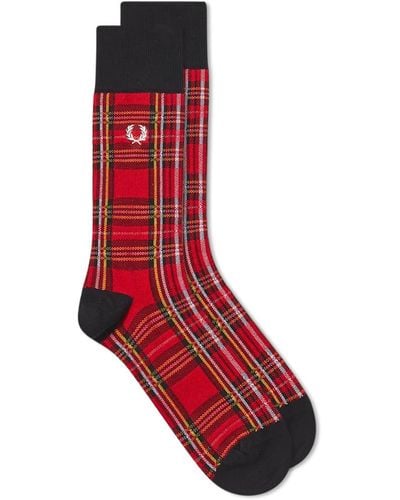 Fred Perry F Perry Authentic Royal Stewart Tartan Sock - Red