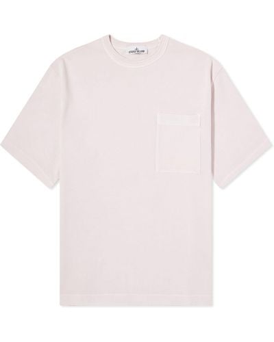 Stone Island Marina Logo Pocket T-Shirt - Pink