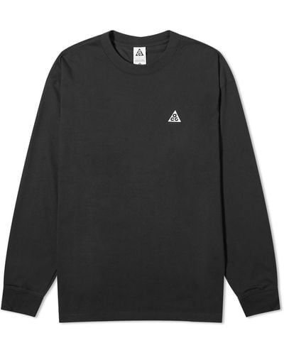 Nike Acg Long Sleeve Logo T-Shirt - Black