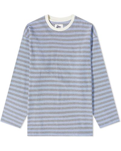 Pilgrim Surf + Supply Long Sleeve Hawkinson Striped T-Shirt - Blue