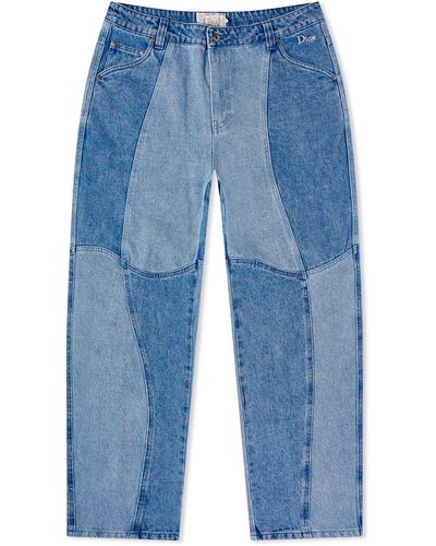 Dime Blocked Relaxed Denim Pant - Blue