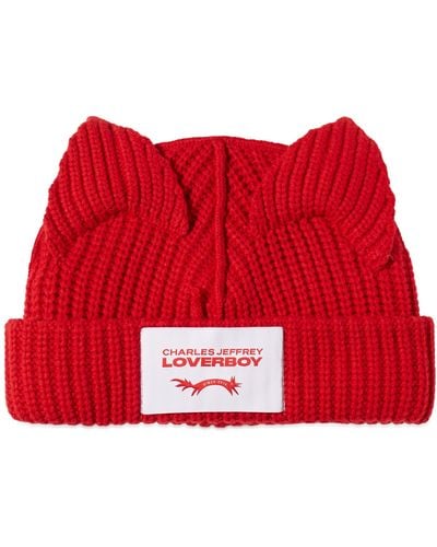 Charles Jeffrey Chunky Ears Beanie Hat - Red
