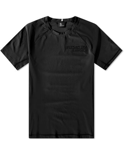 3 MONCLER GRENOBLE Technical Embossed Logo T-Shirt - Black