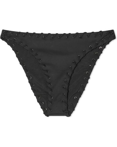 GOOD AMERICAN Whip Stitch Cheeky Bikini Bottoms - Black