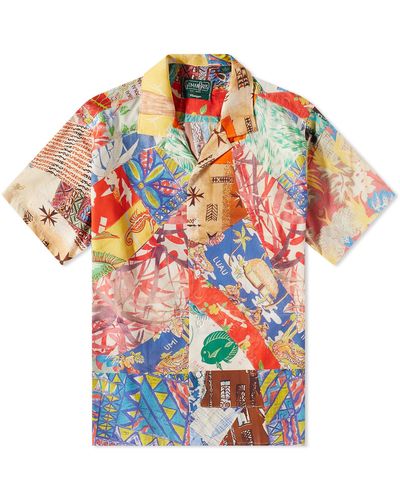 Gitman Vintage Aloha Quilt Print Camp Collar Shirt - Blue