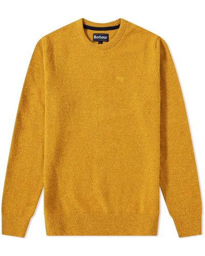 Barbour Tisbury Crew Neck Wool Sweater Copper - Yellow