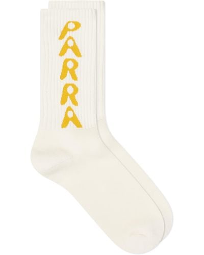 by Parra Hole Logo Socks - White