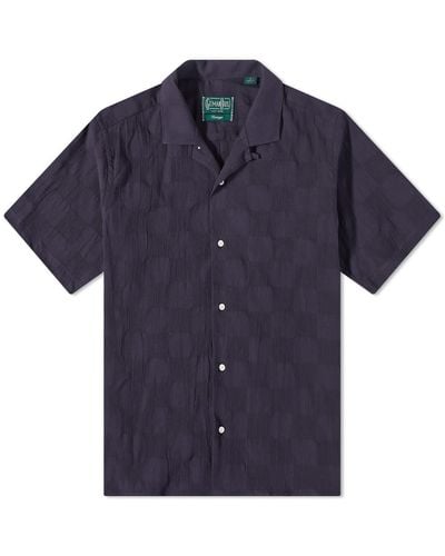 Gitman Vintage Short Sleeve Camp Collar Panama Shirt - Blue