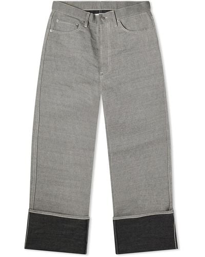 Maison Margiela Turn Up Hem 5 Pocket Jeans - Grey
