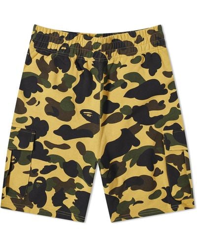 A Bathing Ape 1St Camo 6 Pocket Sweat Shorts - Yellow