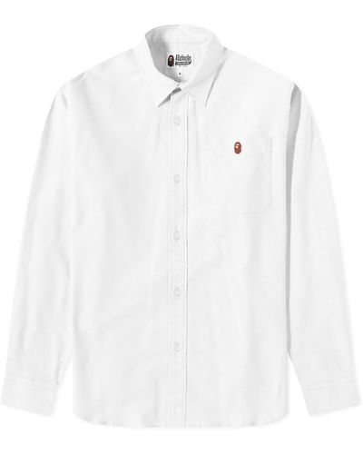 A Bathing Ape Oxford Relaxed Fit Shirt - White