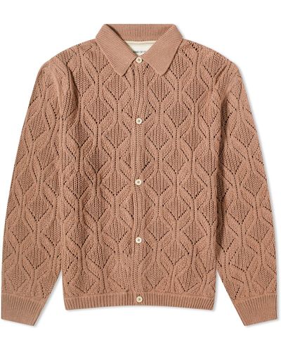 A Kind Of Guise Per Knit Polo Jacket - Brown