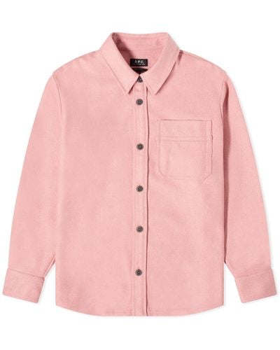 A.P.C. Basile Wool Overshirt - Pink