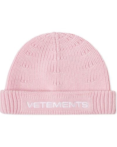 Vetements Logo Beanie Hat - Pink