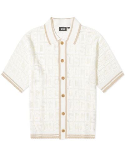 Gcds Short Sleeve Monogram Knit Shirt - White